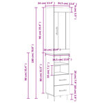 vidaXL Buffet haut Sonoma gris 34 5x34x180 cm Bois d'ingénierie