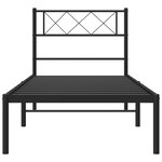 vidaXL Cadre de lit métal avec tête de lit noir 100x190 cm