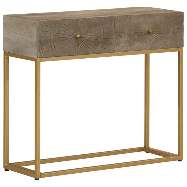 vidaXL Table console 90x30x76 cm bois massif de manguier et fer