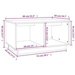 vidaXL Table basse 80x50x40 cm Bois massif de pin