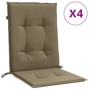 vidaXL Coussins de chaise à dossier bas lot de 4 taupe mélangé tissu