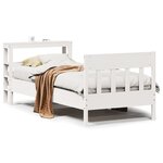 vidaXL Cadre de lit sans matelas blanc 100x200 cm bois de pin massif