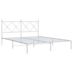 vidaXL Cadre de lit métal avec tête de lit blanc 160x200 cm