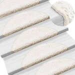 vidaXL Tapis d'escalier 15 Pièces blanc 56x17x3 cm