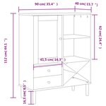 vidaXL Buffet SENJA aspect rotin marron 90x40x112cm bois massif de pin