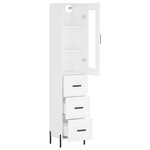 vidaXL Buffet haut Blanc 34 5x34x180 cm Bois d'ingénierie