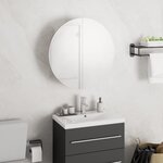 vidaXL Armoire de salle de bain miroir rond et LED Blanc 40x40x17 5 cm