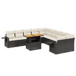 vidaXL Salon de jardin 11 Pièces avec coussins noir résine tressée