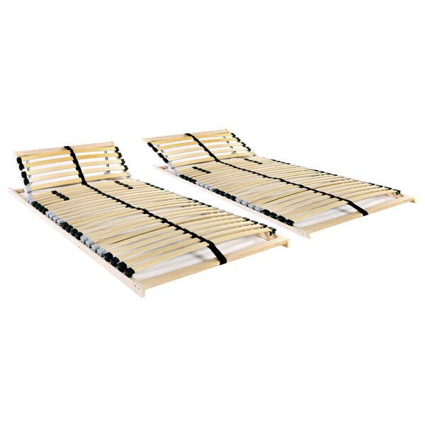 vidaXL Sommiers à lattes 2 Pièces avec 28 lattes 7 zones 80x200 cm