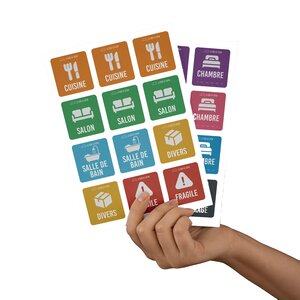 Lot d'étiquettes autocollantes de déménagement