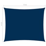 vidaXL Voile de parasol Tissu Oxford rectangulaire 2 5x4 m Bleu