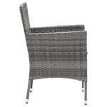 vidaXL Mobilier à dîner de jardin et coussins 7Pièces Résine tressée Gris