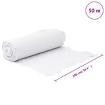 vidaXL Membrane géotextile blanc 1 x 50 m fibre de polyester