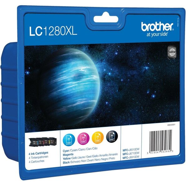 Cartouche value pack jet d'encre 4 couleurs mp (1 cyan+1 magenta+1 jaune+1 noir)lc128... Brother