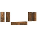 vidaXL Ensemble de meubles TV 6 Pièces Chêne fumé Bois d'ingénierie