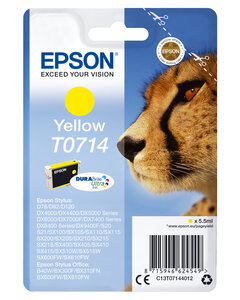 Epson singlepack yellow t0714 durabrite t0714 cartouche dencre jaune capacite standard 5.5ml 1-pack rf-am blister