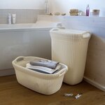 Curver Panier à linge Knit 40 L Blanc crème