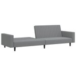 vidaXL Canapé-lit à 2 places gris clair velours