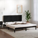 vidaXL Cadre de lit Noir Bois de pin massif 200x200 cm