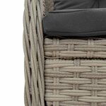 vidaXL Chaises inclinables de jardin lot de2 gris clair résine tressée