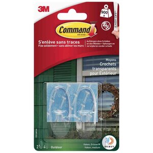 Lot de 2 Crochets pour l'extérieur transparent taille: M COMMAND