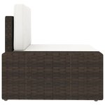 vidaXL Salon de jardin 5 Pièces avec coussins Marron Résine tressée