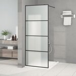 vidaXL Paroi de douche Noir 80x195 cm Verre ESG dépoli