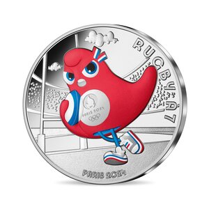 Monnaie de 10€ en argent - Mascotte - Jeux Olympiques 2024 Rugby à 7 - Millésime 2023