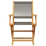 vidaXL Chaises de jardin pliables lot de 8 gris bois d'acacia massif