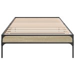 vidaXL Cadre de lit chêne sonoma 90x190 cm bois d'ingénierie et métal