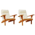 vidaXL Coussins de chaise adirondack lot de 2 crème tissu oxford