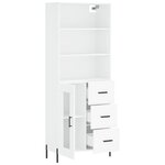 vidaXL Buffet haut Blanc 69 5x34x180 cm Bois d'ingénierie