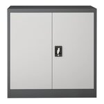 Armoire de bureau casier de bureau meuble de rangement pour salon bureau chambre atelier acier laqué 90 x 40 x 90 cm gris foncé et gris clair 03_0006323