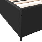 vidaXL Cadre de lit noir 150x200 cm bois d'ingénierie et métal