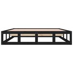 vidaXL Cadre de lit Noir 140x190 cm Bois massif