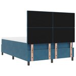 Lit à ressorts vidaXL avec matelas bleu foncé 140x190 cm velours