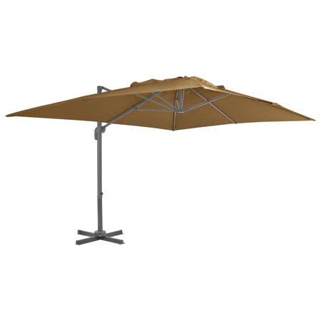 vidaXL Parasol en porte-à-faux avec mât en aluminium 400x300 cm taupe