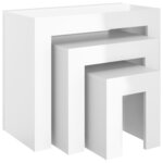 vidaXL Tables basses gigognes 3 Pièces Blanc brillant Bois d'ingénierie