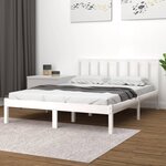 vidaXL Cadre de lit Blanc Bois de pin massif 140x190 cm