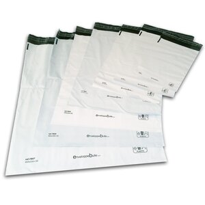 Lot de 10 enveloppes plastiques blanches opaques fb07 - 450x550 mm