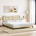 vidaXL Cadre de lit avec lumières LED crème 180x200 cm tissu