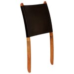 vidaXL Chaise de relaxation pliable Noir Cuir véritable