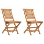 vidaXL Chaises de jardin pliantes lot de 2 47x63x90cm bois massif teck