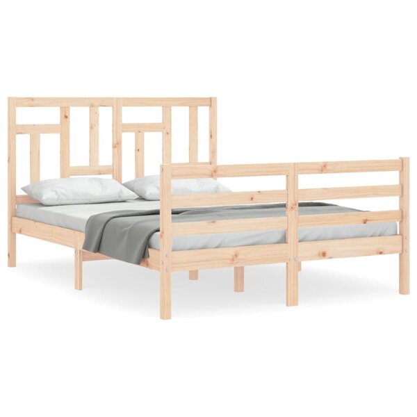 vidaXL Cadre de lit avec tête de lit 140x200 cm bois massif