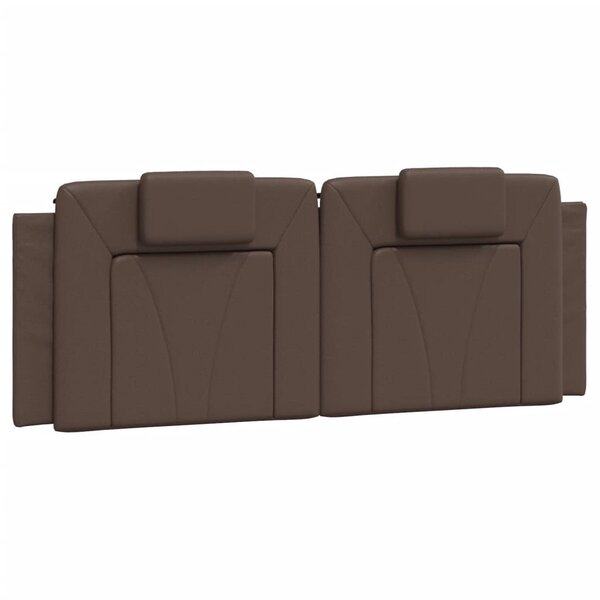 vidaXL Coussin de tête de lit marron 140 cm similicuir