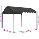 vidaXL Auvent de parasol 3 x 4 m Anthracite