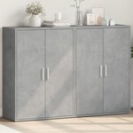 vidaXL Buffets 2 Pièces gris béton 60x31x84 cm bois d'ingénierie
