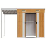 vidaXL Abri de jardin avec toit prolongé marron clair 277x110 5x181 cm