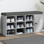 vidaXL Banc à chaussures gris béton 102x32x50 cm bois d'ingénierie