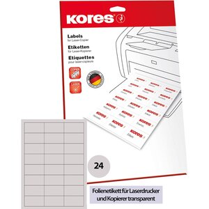 Etiquette en film 70 0 x 37 0 mm transparent KORES
